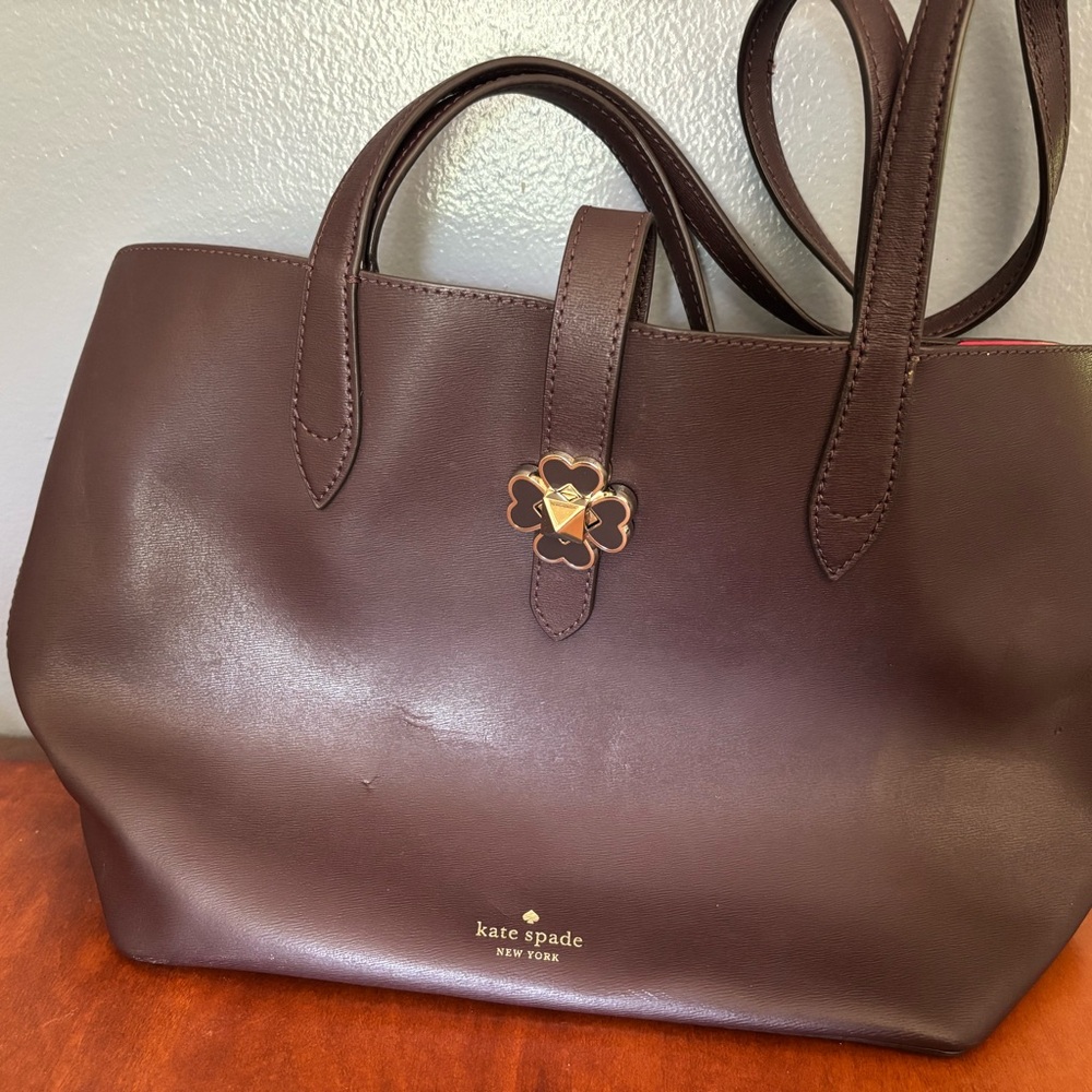 Kate Spade Brown Leather Structured Tote